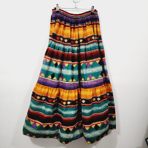 Vintage Roughrider Maxi Skirt Set Aztec Western Wear USA 90s M/L - Picture 10 of 16